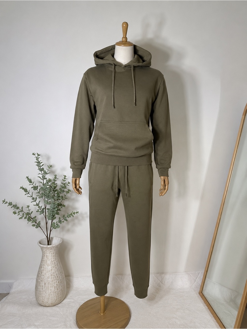 Fashion Nova Olive Green Hoodie Set - S